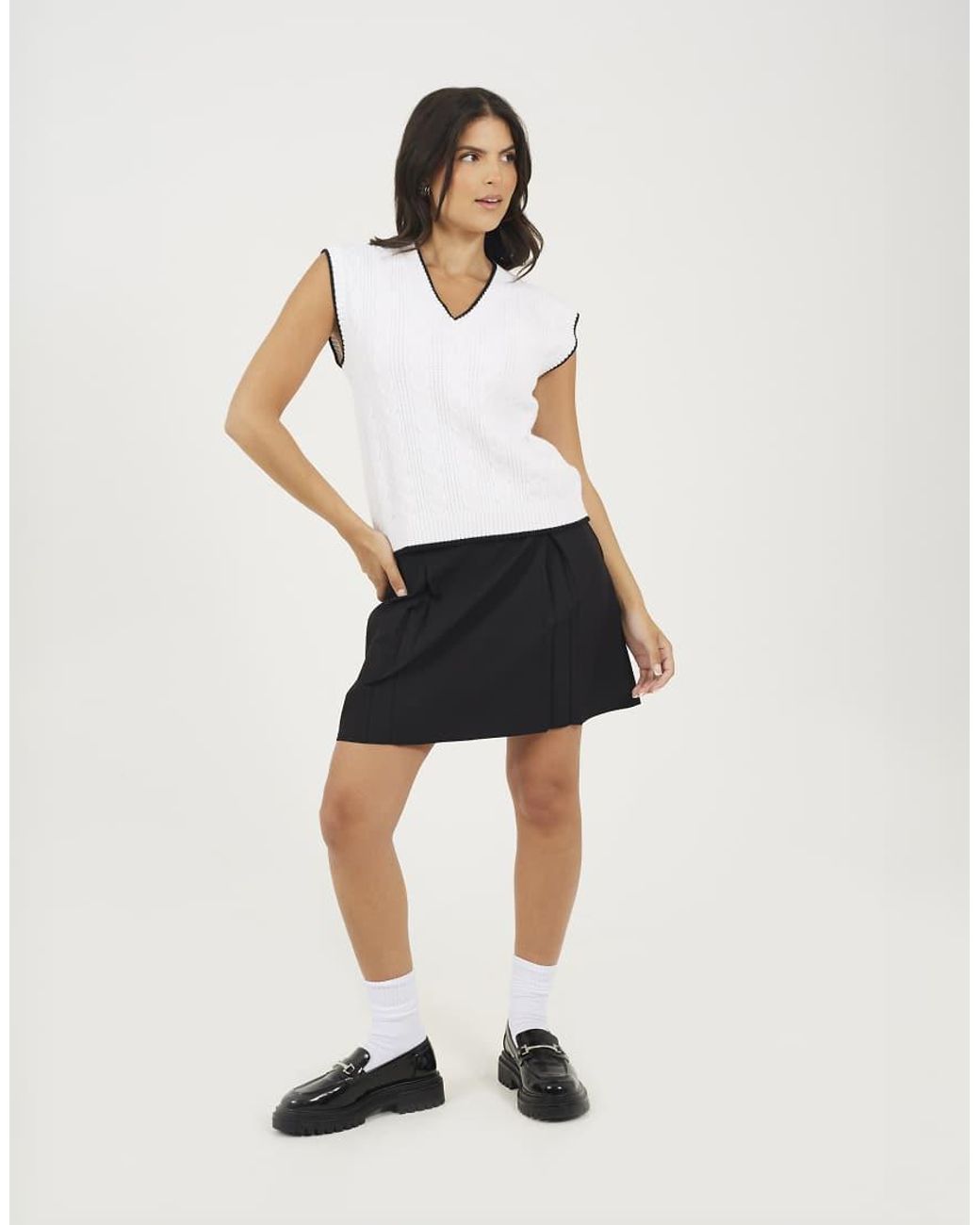 Brave Soul Black Pleated Mini Skirt