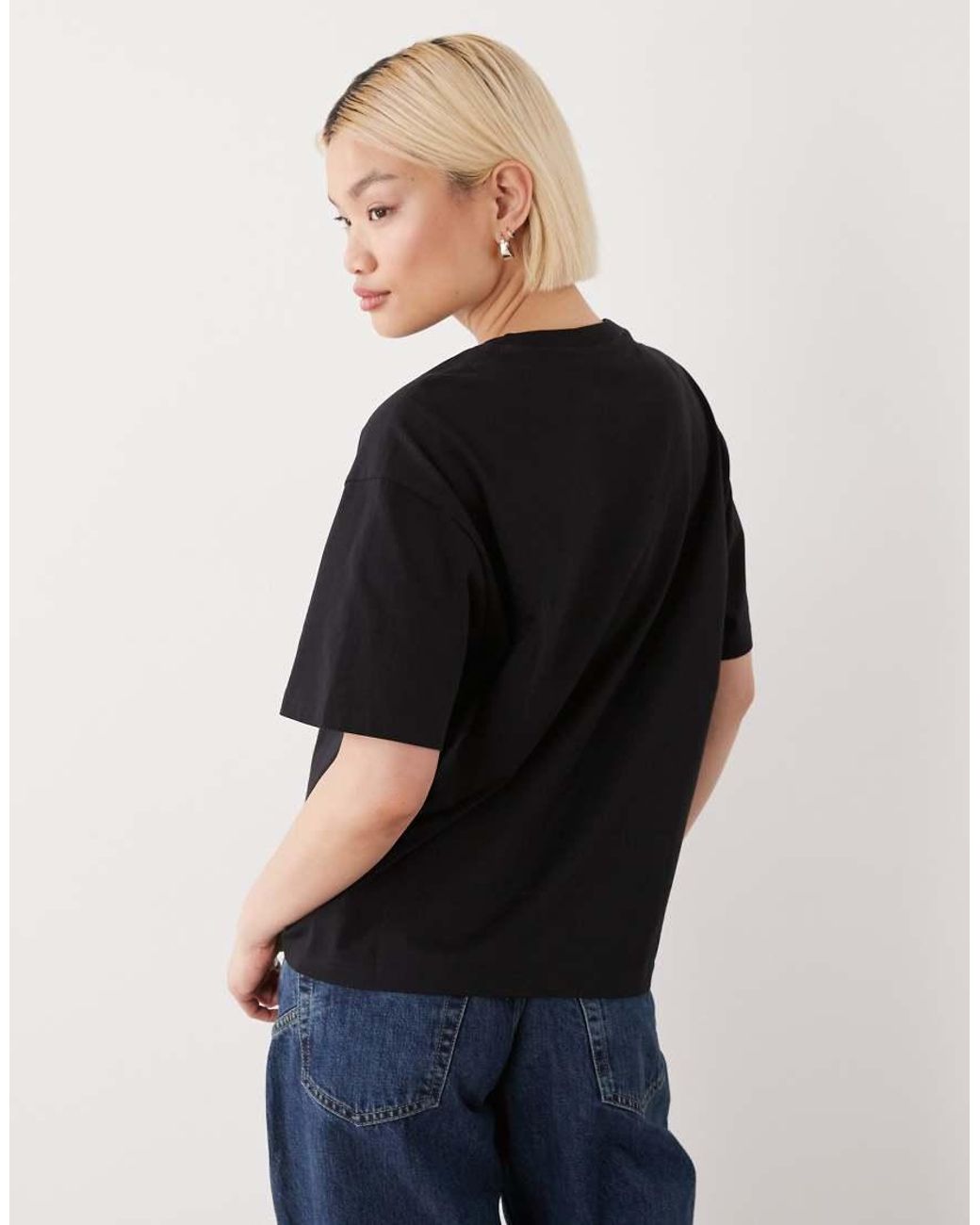 Monki Black Oversized Boxy T-shirt