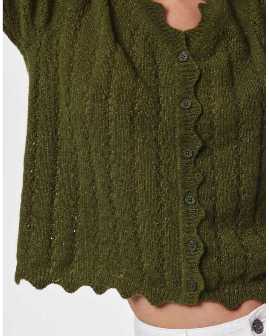 Pieces Green Knitted Cardigan