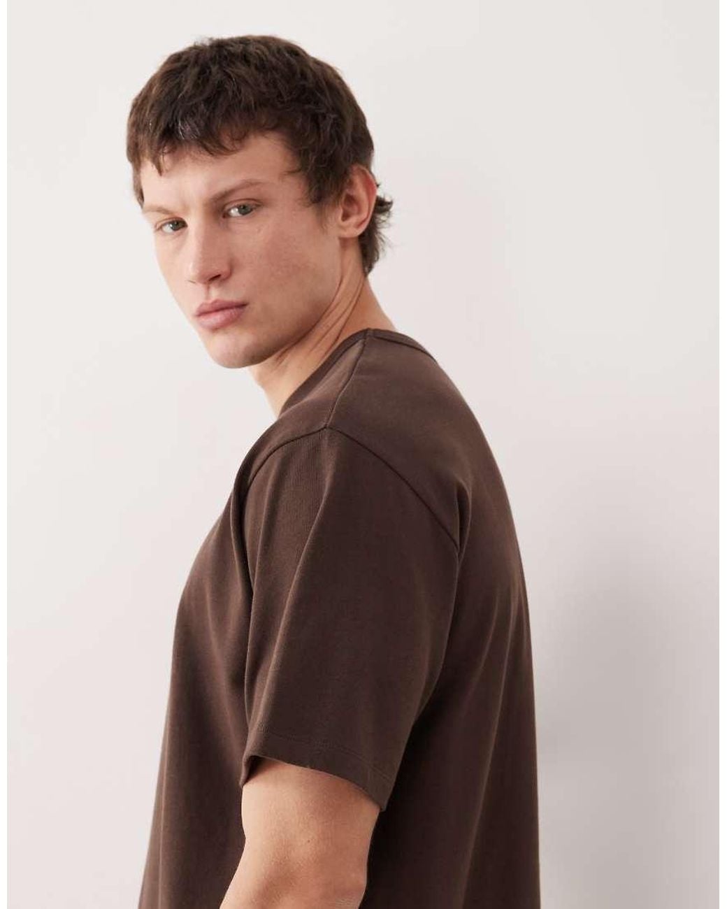 ASOS Brown Heavyweight Relaxed T-Shirt for men