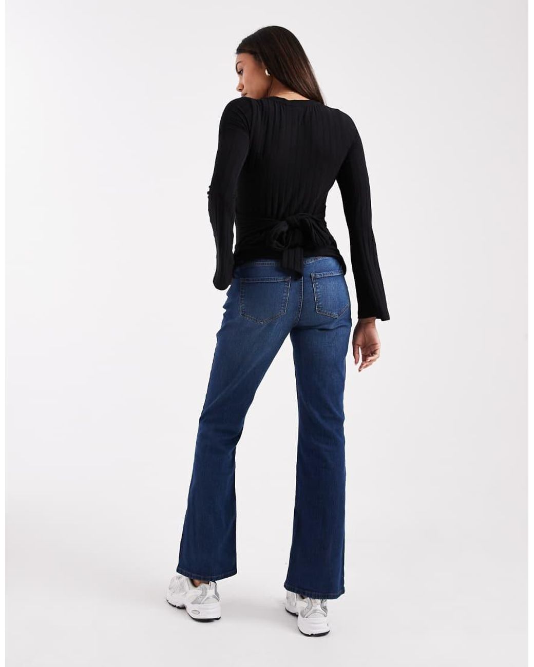 Mama.licious Blue Mamalicious Maternity Flared Jeans With Soft Over The Bump Band