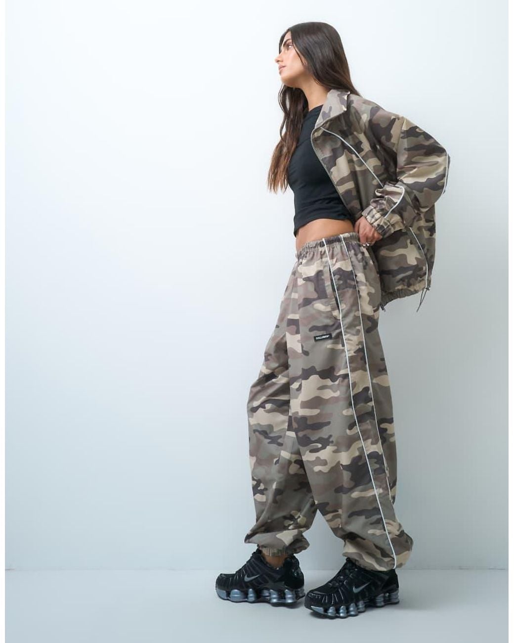 Collusion Gray Nylon Baggy Joggers