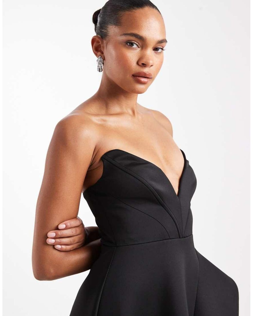 ASOS Black Premium Maxi Dress With Tulle Skirt