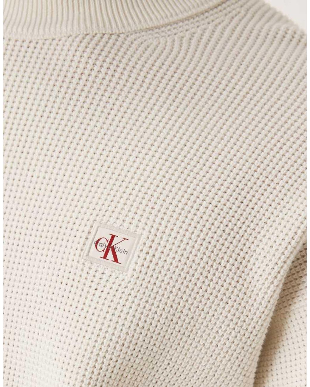 Calvin Klein Natural Badge Crew Neck Jumper for men