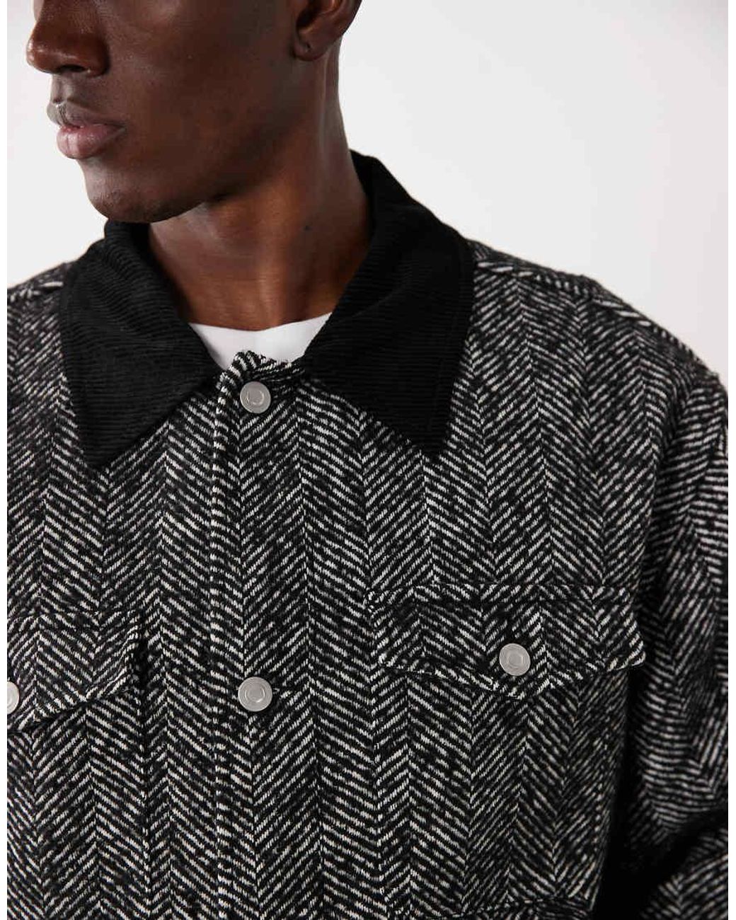 ASOS Gray Oversized Barn Jacket for men