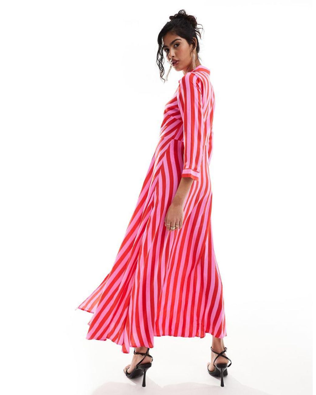 Y.A.S Red Maxi Shirt Dress