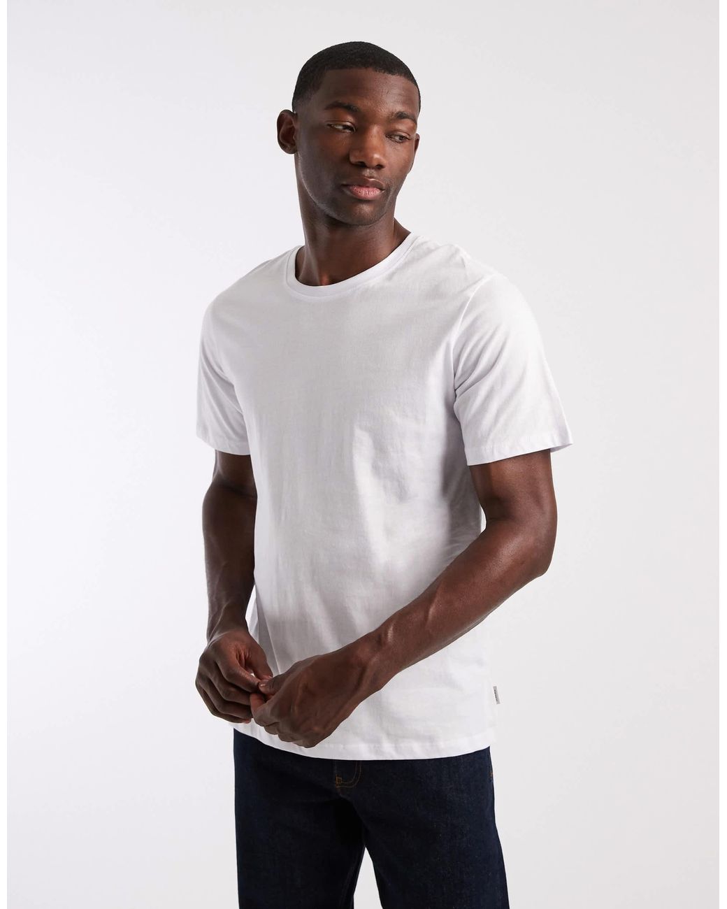 JJ Rebel Regular Fit Basic T-shirt in White for Men | Lyst
