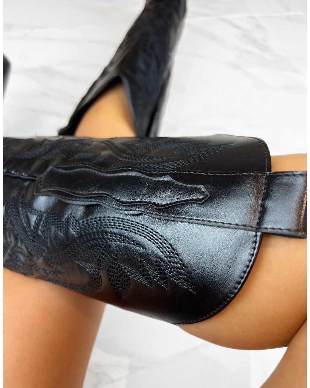GIA STUDIOS Black Cowboy Western Boots