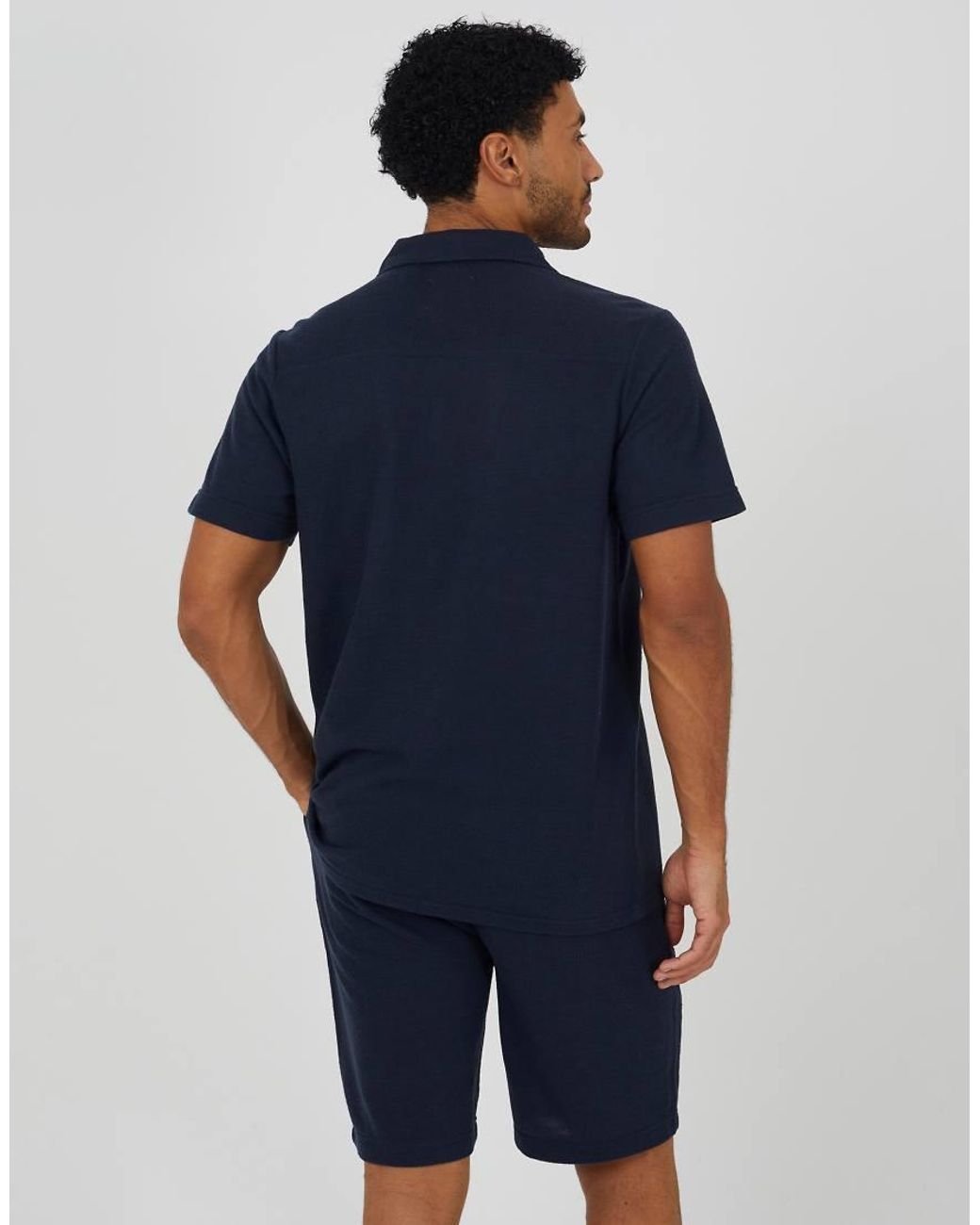 Brave Soul Blue Revere Collar Shirt for men