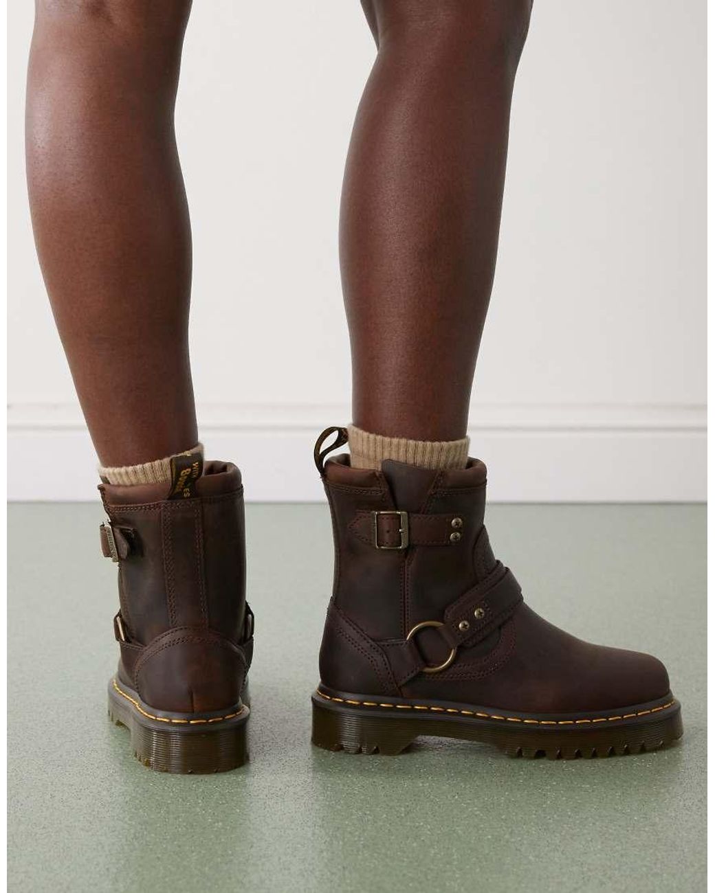 Dr. Martens Brown Harness Detail Ankle Boot