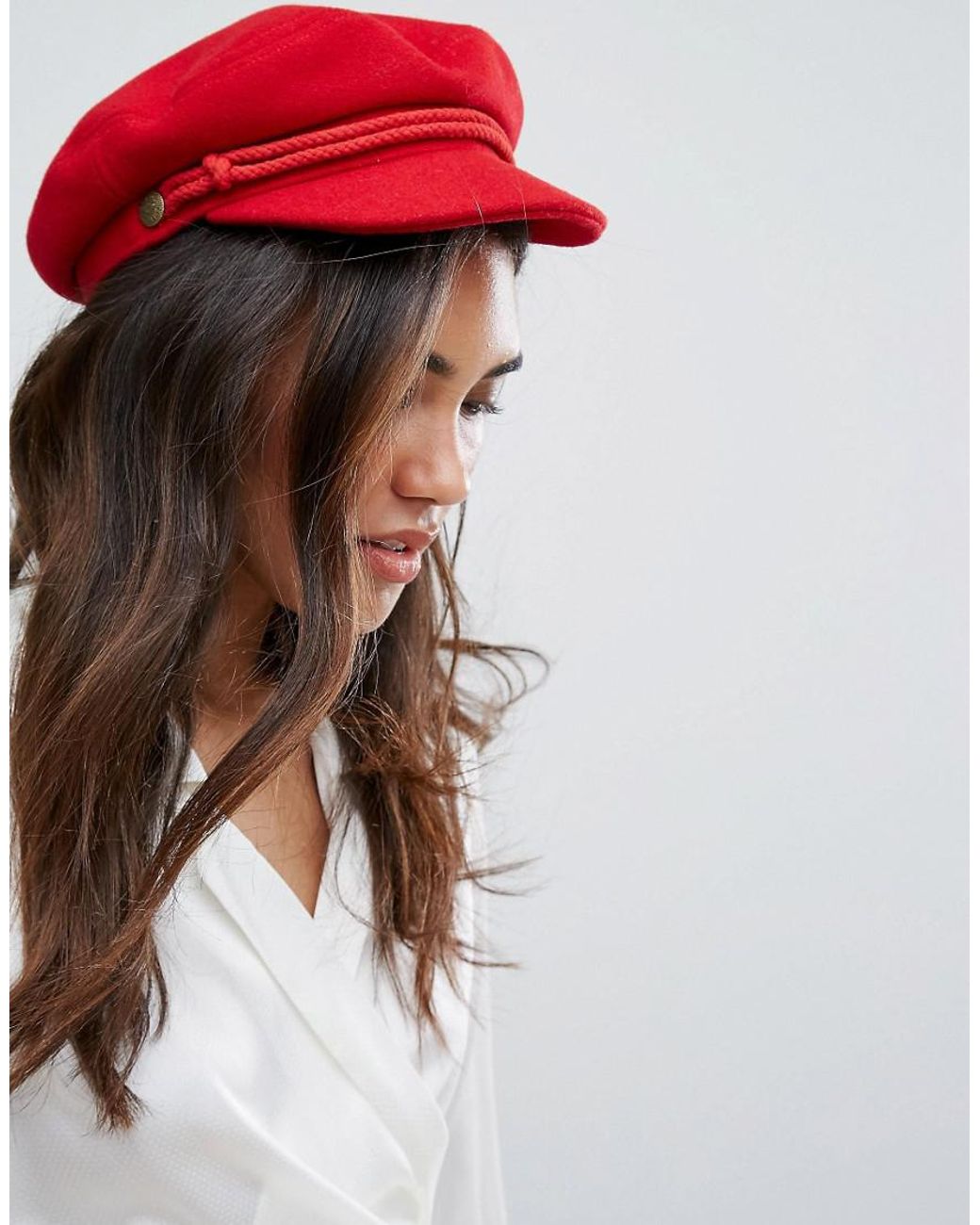 Brixton Baker Boy Hat In Red | Lyst