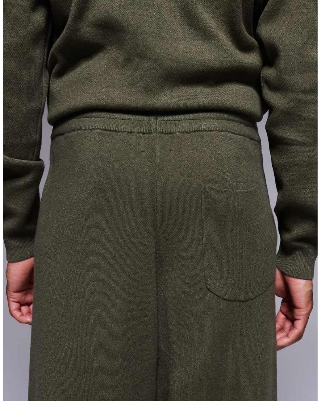 ASOS Green Oversized Knit Cuffed Sweatpants for men