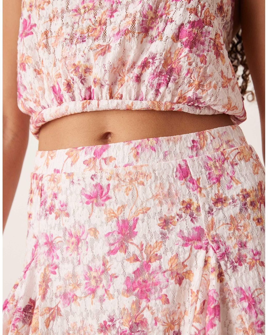 ASOS Brown Mix & Match Godet Detail Mini Skirt