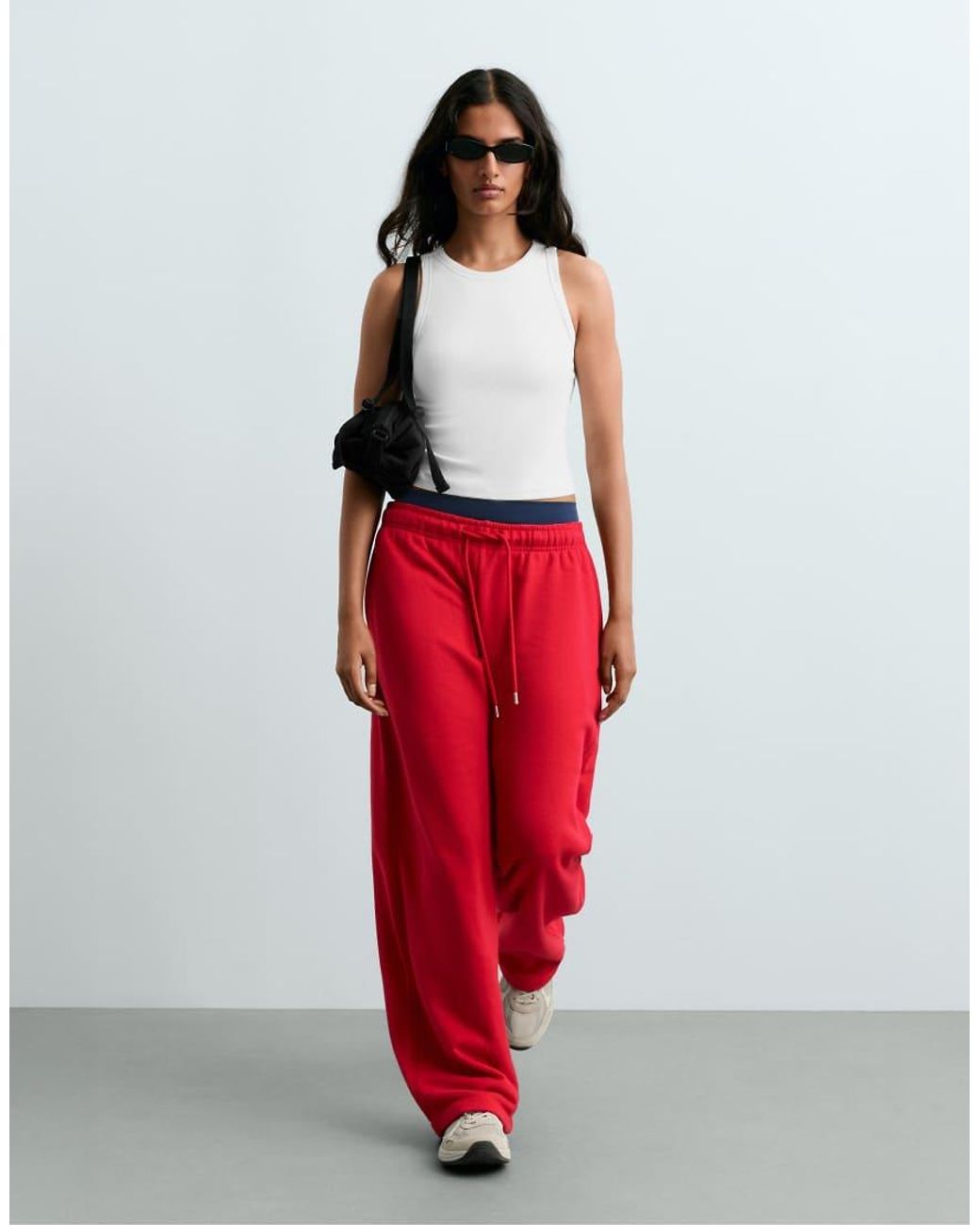 Oysho White Ribbed Modal Blend Long Tank Top