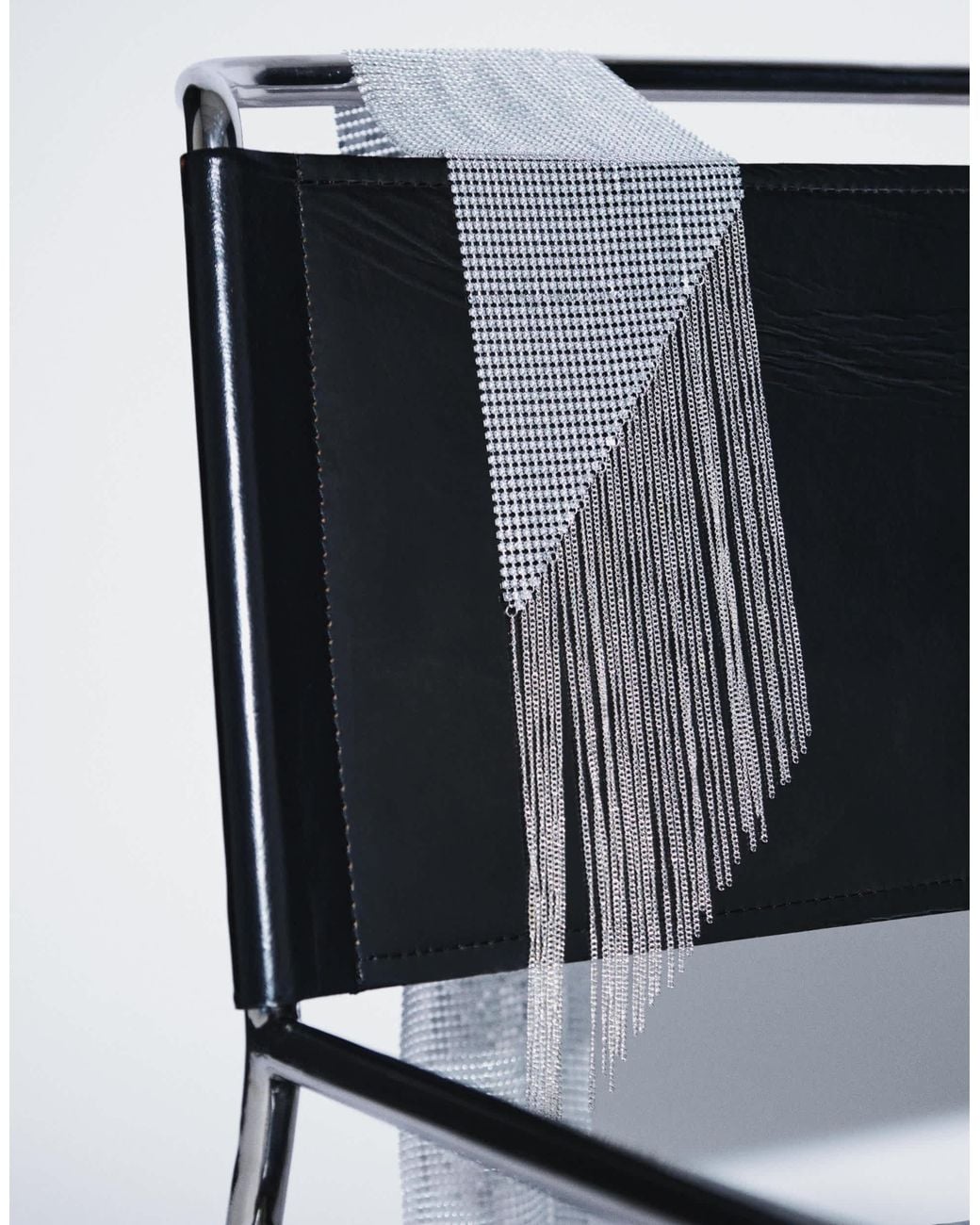 Stole Withe ASOS Skinny Scarf With Diamante Fringe in Blue | Lyst