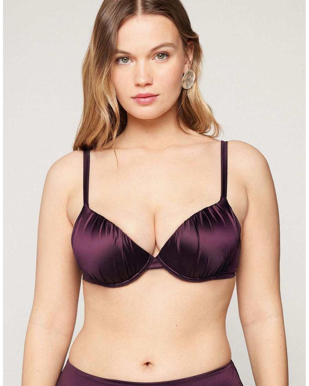 Tezenis Black Shiny Glam Push-Up Bikini Top