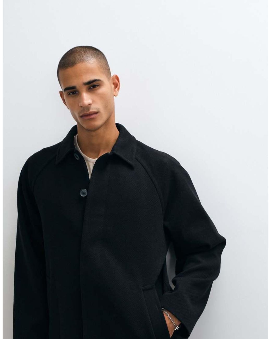 Abrigo Efecto Lana ASOS de hombre de color Blue