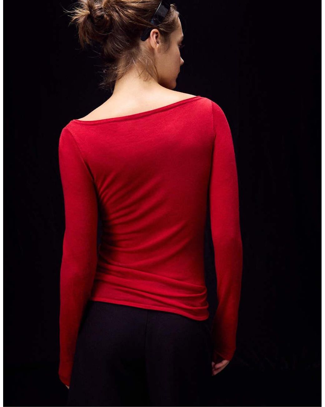 Stradivarius Blue Wool And Silk Boat-neck Sweater