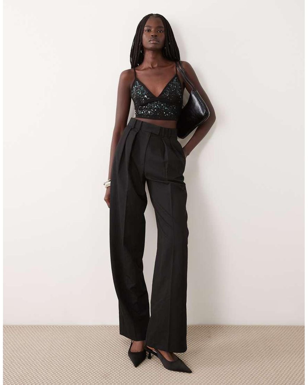 Miss Selfridge Black Embellished Bralette