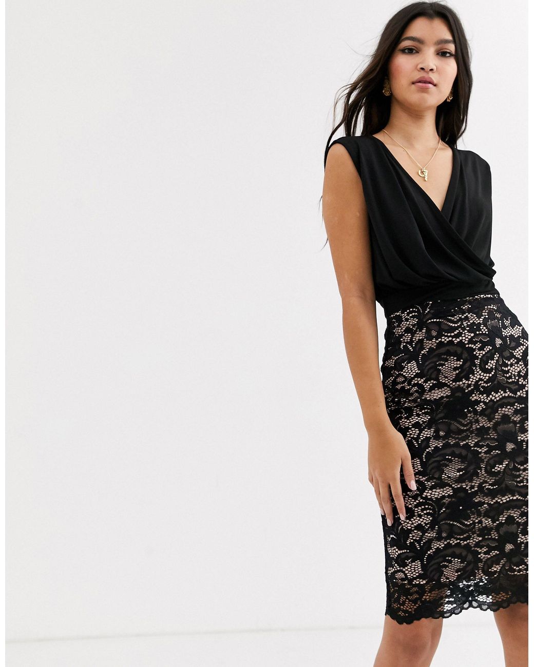 lipsy boucle chain trim dress