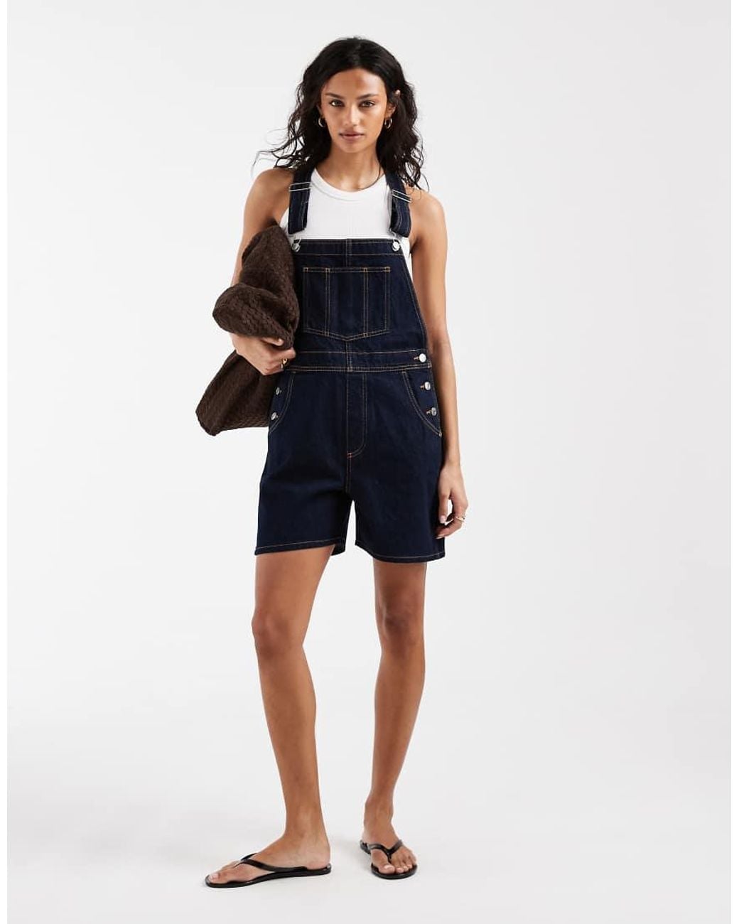 ASOS Blue Denim Dungaree Playsuit