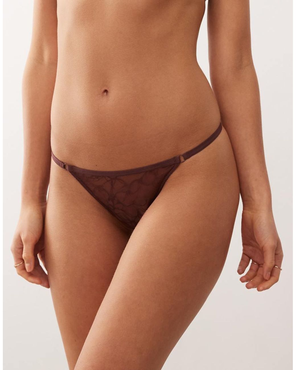 Weekday Brown 2-pack Lace Lingerie Thong