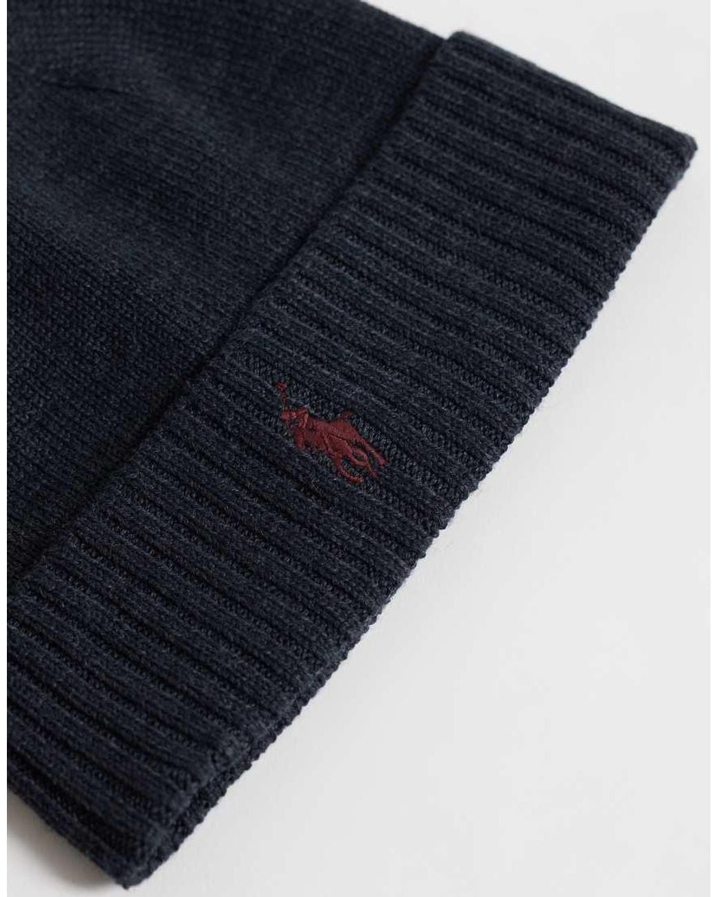 Polo Ralph Lauren Blue Icon Logo Merino Wool Knit Beanie for men