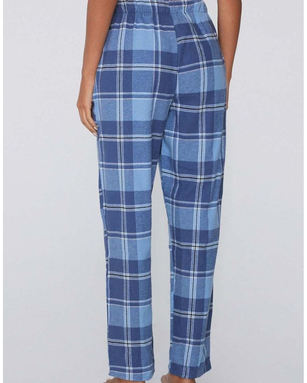 Tezenis Blue Printed Flannel Trousers
