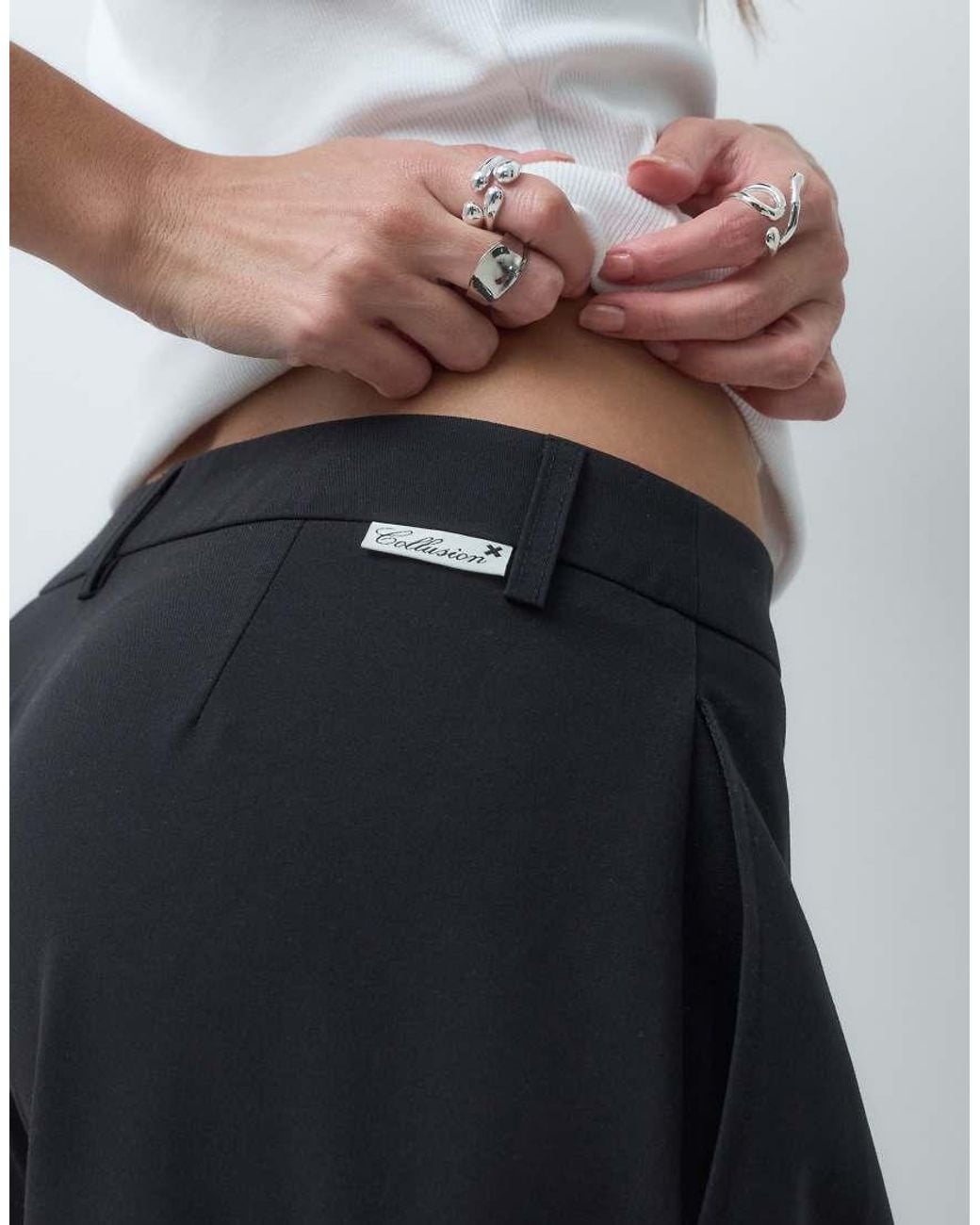 Collusion Blue Pleated Wide Leg Trouser