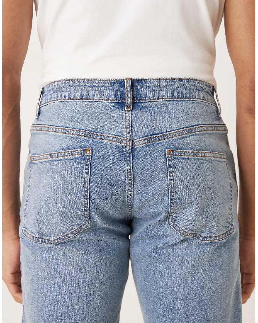 ASOS Blue Stretch Tapered Fit Jeans for men