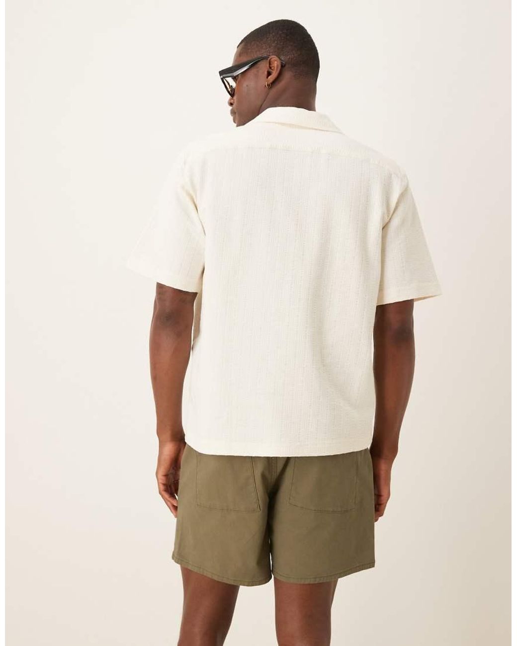 ASOS Korte Losse Short Met Elastische Taille in het Natural voor heren