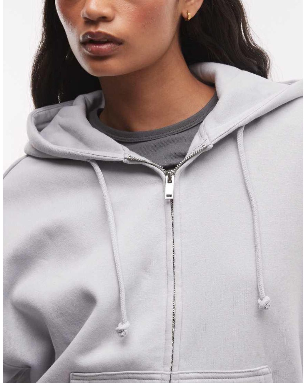 Sudadera Con Capucha Con Cremallera En Weekday de color Gray