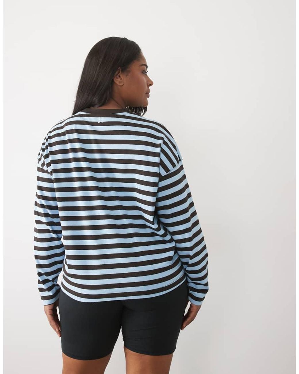 4505 Blue Curve Icon Heavyweight Cotton Oversized Long Sleeve T-shirt