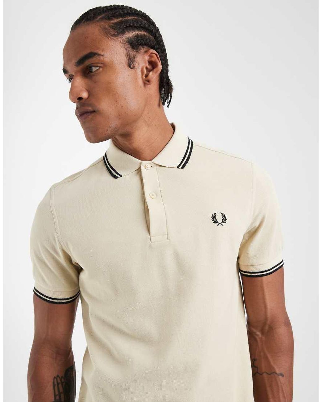 Fred Perry White Twin Tipped Polo Shirt for men
