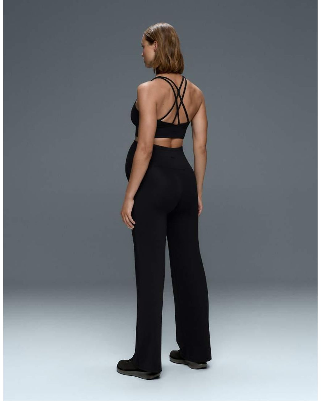 Oysho Black Maternity Comfortlux Straight-Leg Trousers