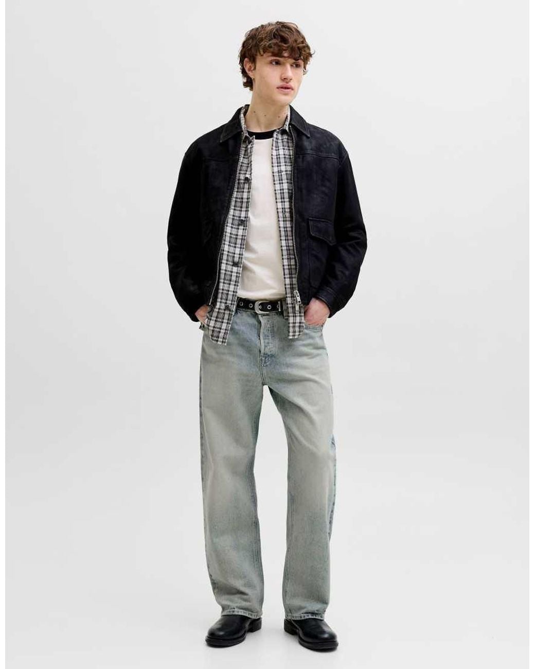 Jack & Jones Gray Straight Fit Jeans for men
