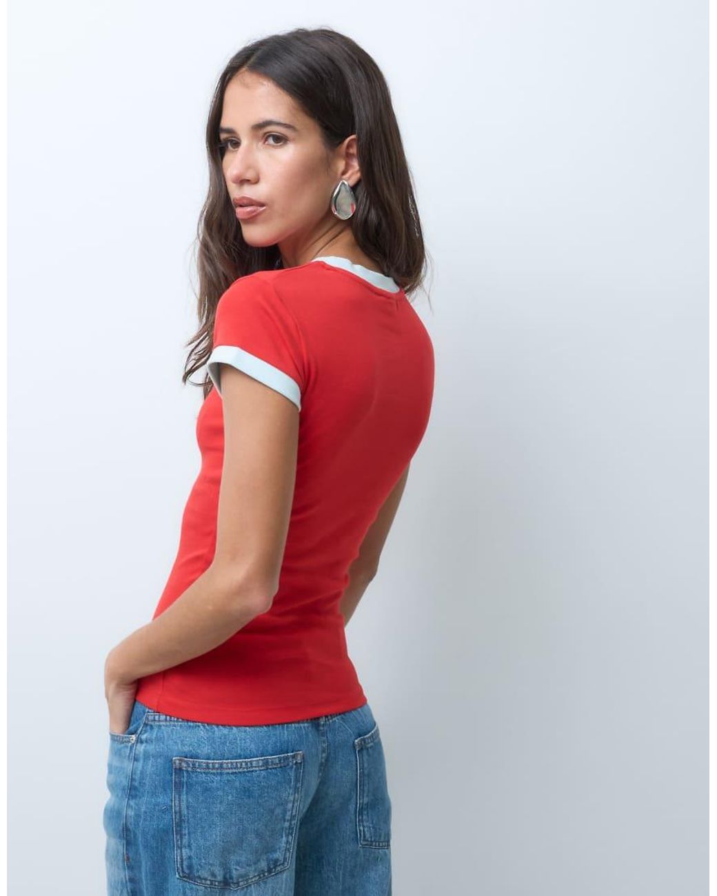 ASOS Blue Disney Ringer Baby Tee With Marie Print