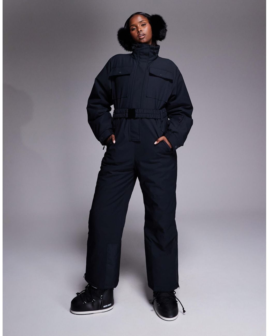 ASOS 4505 Ski & Snow Asos 4505 Ski Retro Belted Ski Suit With Funnel ...