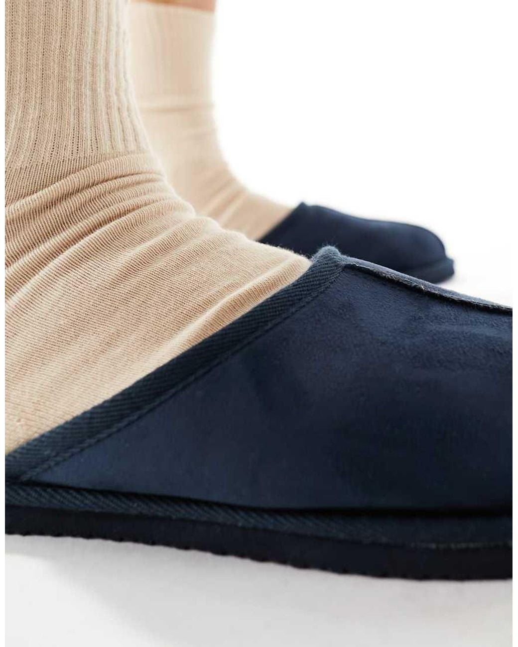 Jack & Jones Blue Faux Suede Slippers for men