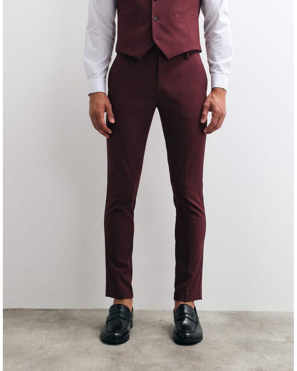 ASOS Red Skinny Suit Trousers for men
