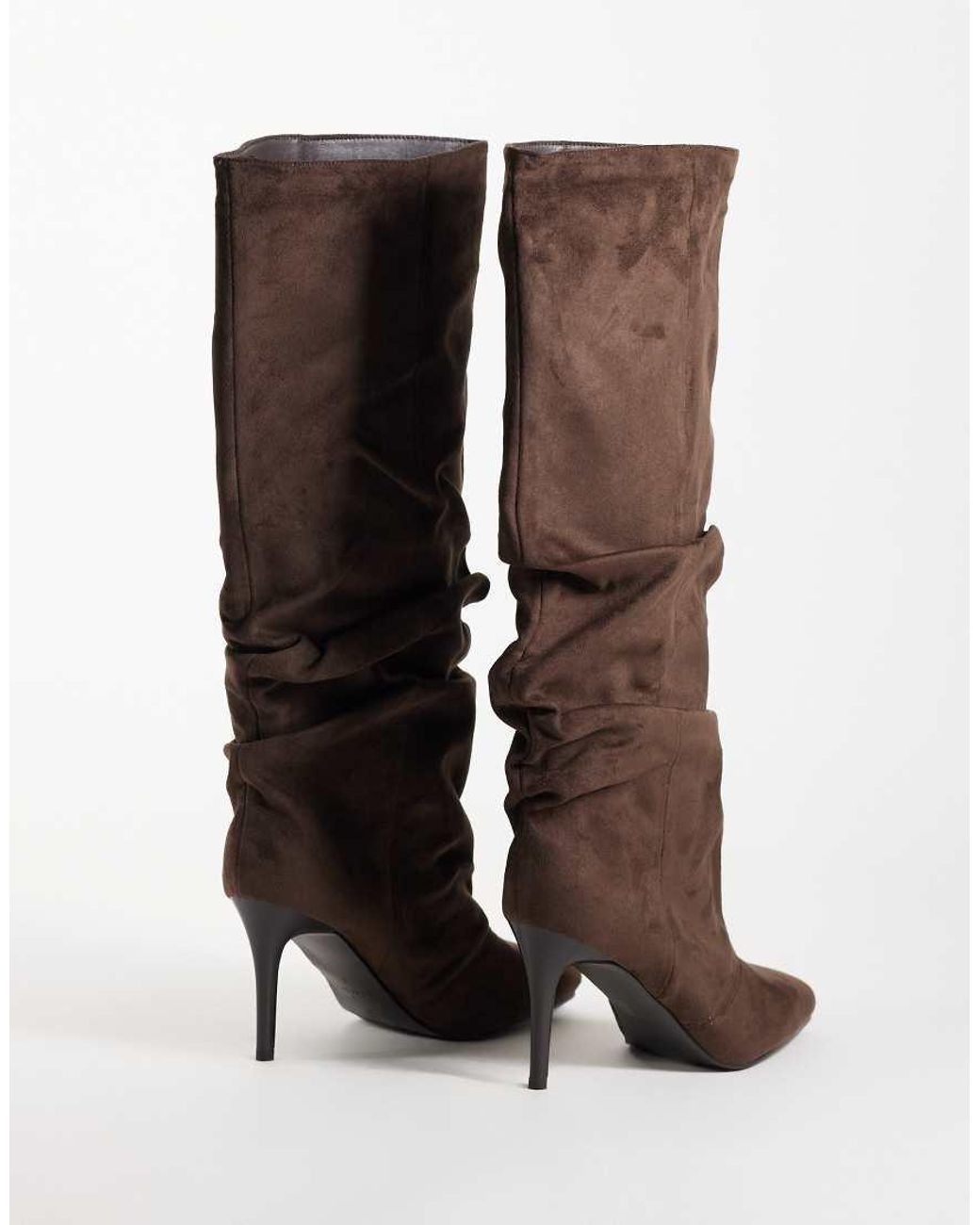 SIMMI Brown Simmi London Reece Ruched Knee Boots