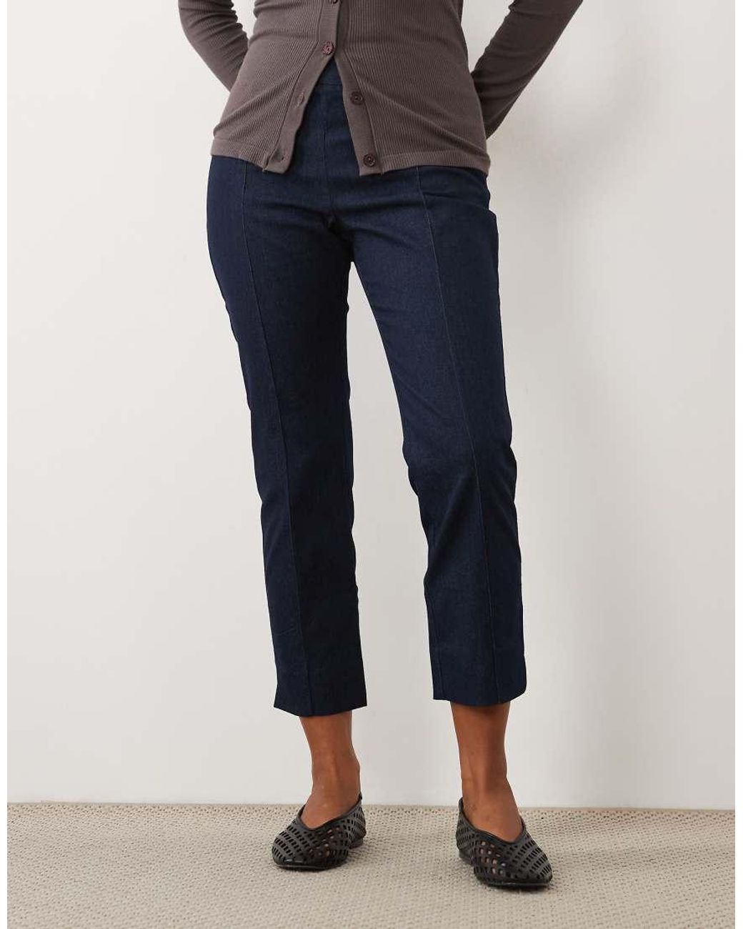 River Island Blue Denim Capri Trousers