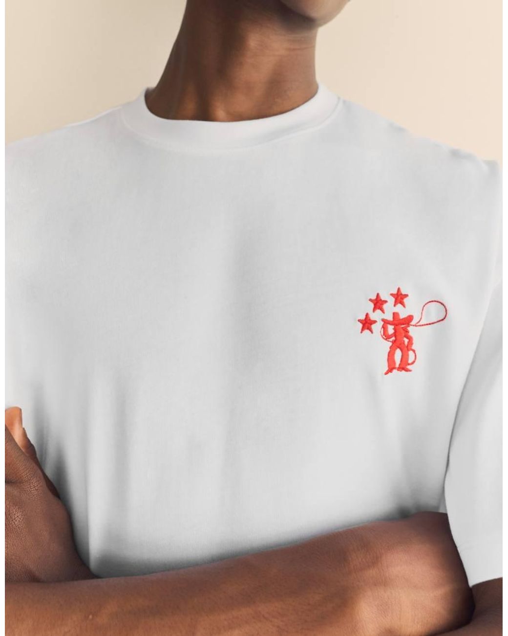 Pull&Bear Natural Cowboy Graphic T-shirt for men