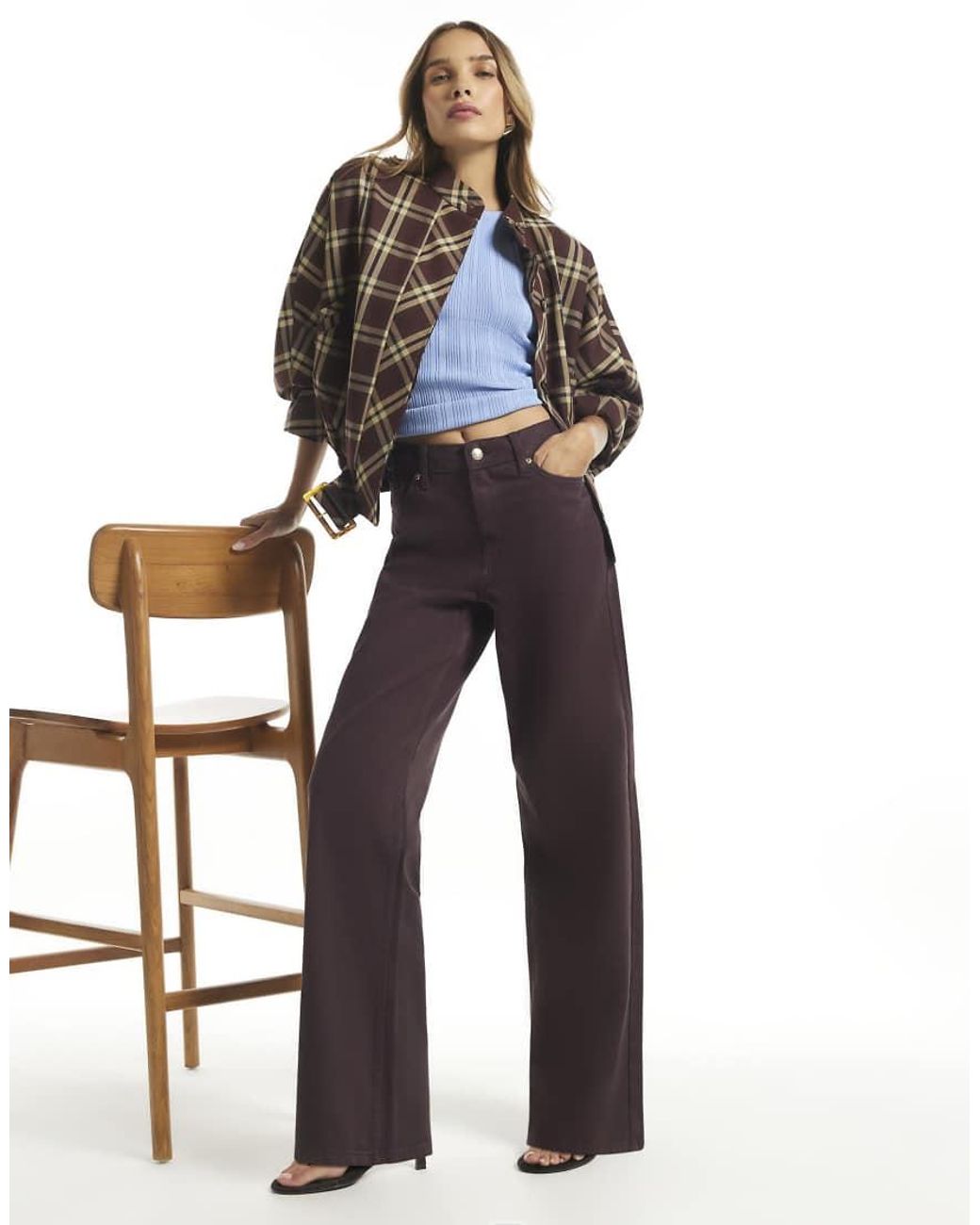 River Island Blue Relaxed Straight Leg Jeans