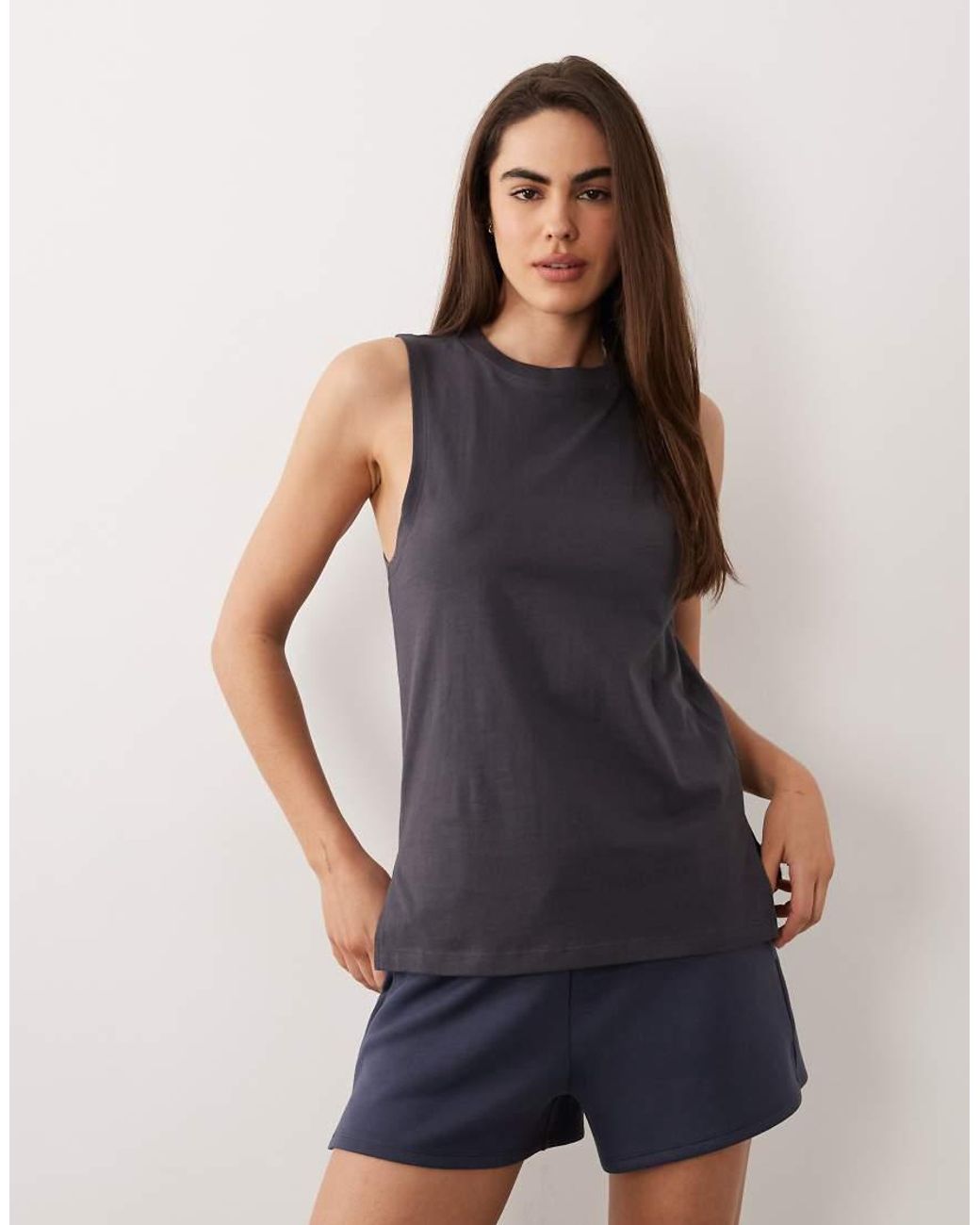 4505 Blue Icon Cotton Drop Armhole Vest With Quick Dry Finish