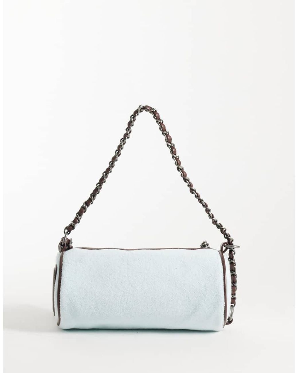 Juicy Couture White Logo Barrel Shoulder Bag With Charm Detail