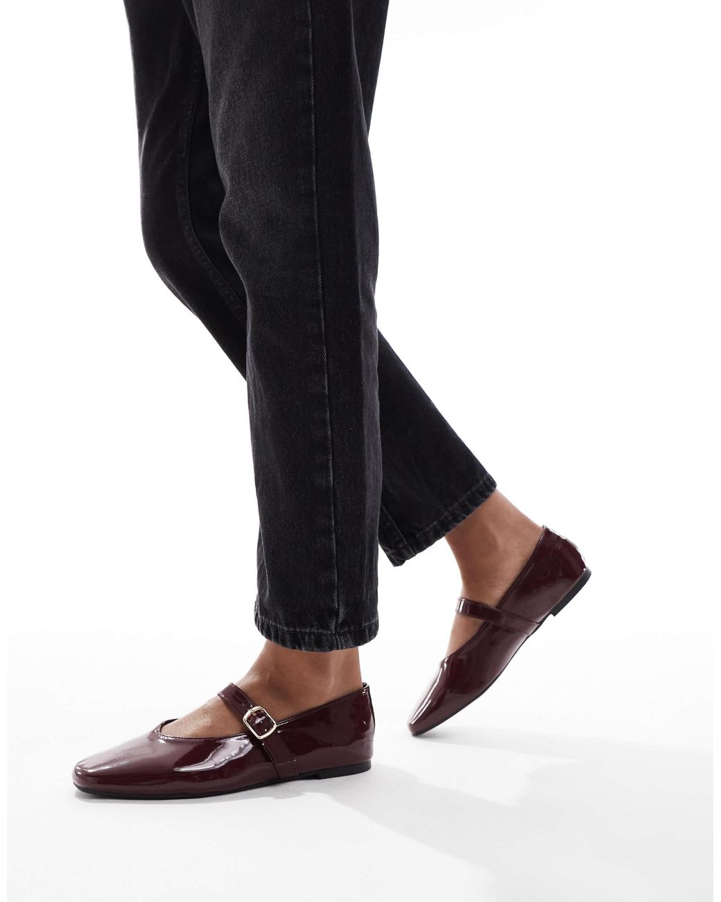SEQWL Wide Fit Iris High Vamp Ballet Flats in Black | Lyst