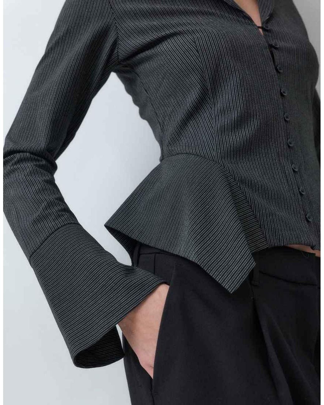 Weekday Black Shirt With Hip Panel Detail
