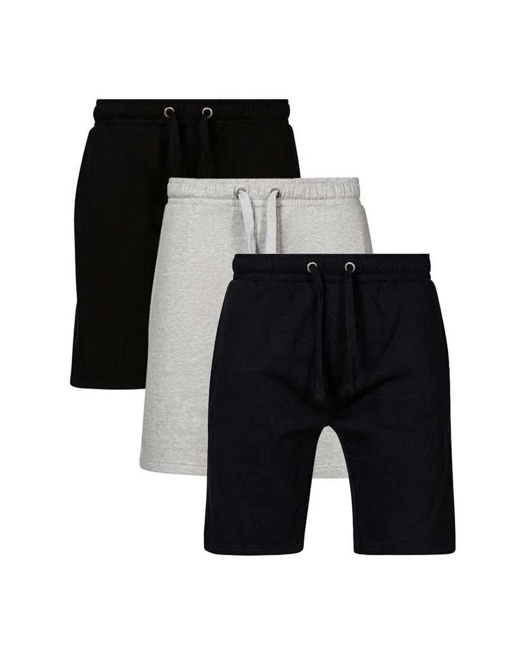 French Connection Black 3 Pack Cotton Blend Jersey Shorts for men
