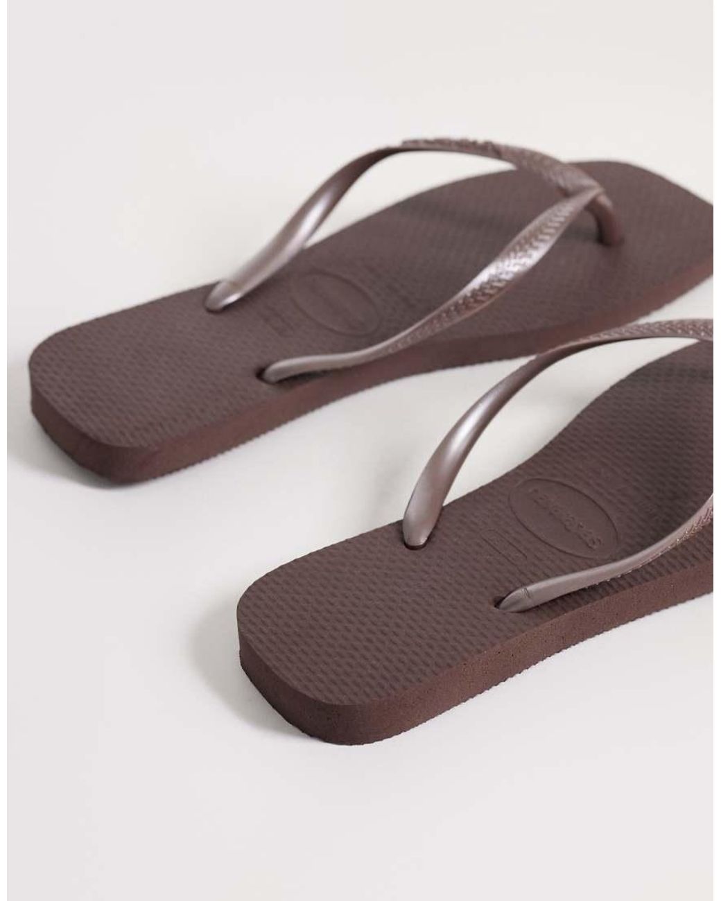 Havaianas Brown Slim Square Toe Flip Flops